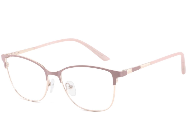 Oval Pink Metal Glasses #BS2425-0446
