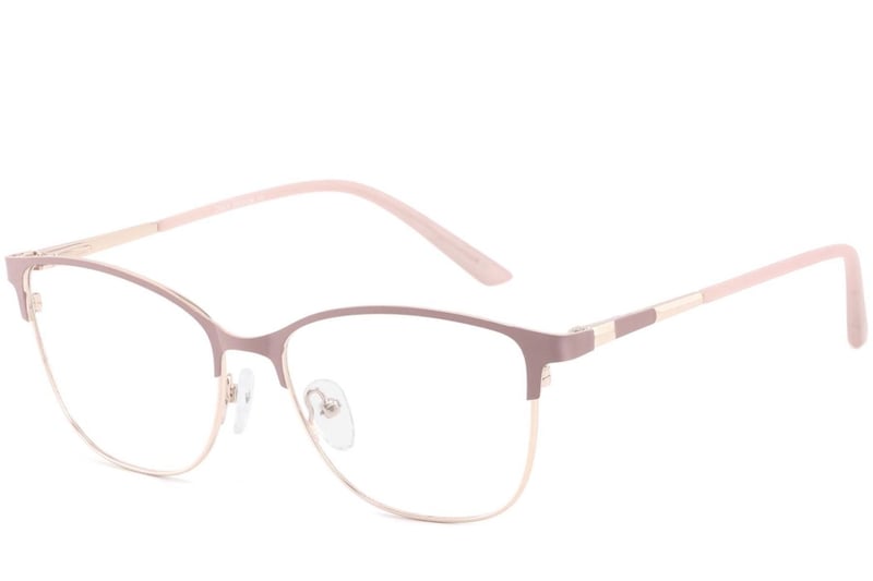 Oval Pink Metal Glasses #BS2425-0446