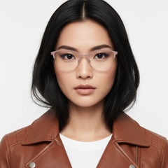 Gafas ovaladas de metal rosa #BS2425-0446