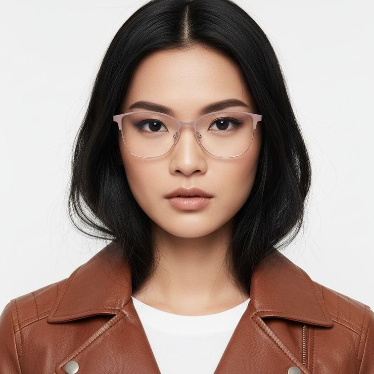 Gafas ovaladas de metal rosa #BS2425-0446