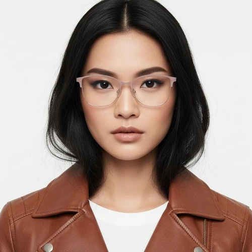 Ovale roze metalen bril #BS2425-0446