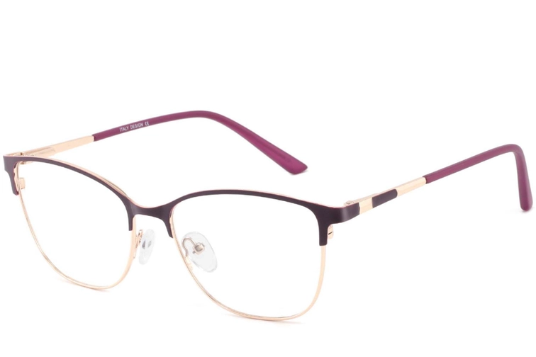 Oval Purple Metal Glasses #BS2425-0447