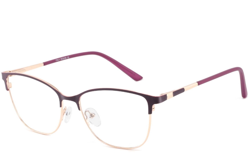 Oval Purple Metal Glasses #BS2425-0447