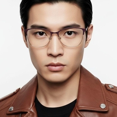 Gafas ovaladas de metal morado #BS2425-0447