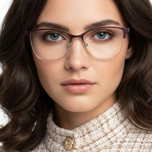 Oval Purple Metal Glasses #BS2425-0447