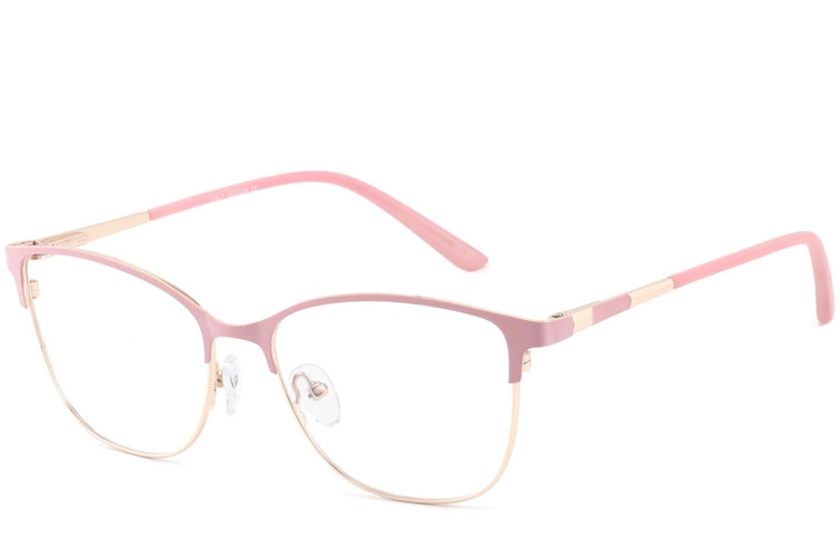 Oval Pink Metal Glasses #BS2425-0449