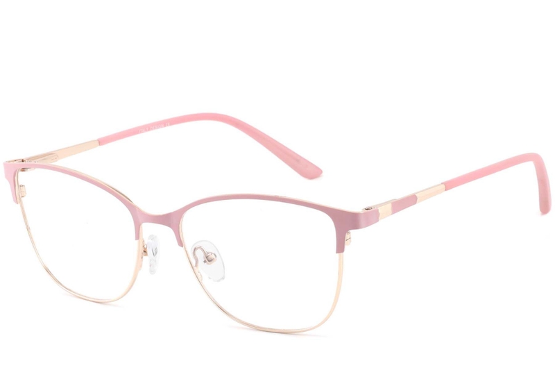 Oval Pink Metal Glasses #BS2425-0449