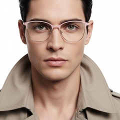 Gafas ovaladas de metal rosa #BS2425-0449