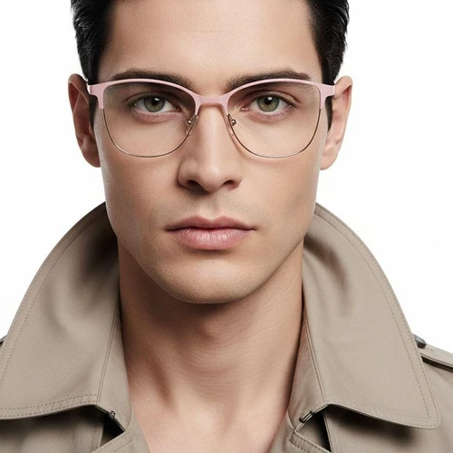 Gafas ovaladas de metal rosa #BS2425-0449