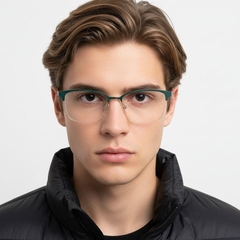 Gafas de metal verde semi al aire #BS2425-0450