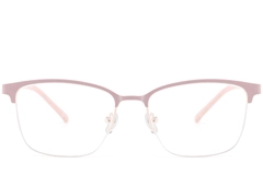 Semi-rimless Pink Metal Glasses #BS2425-0451