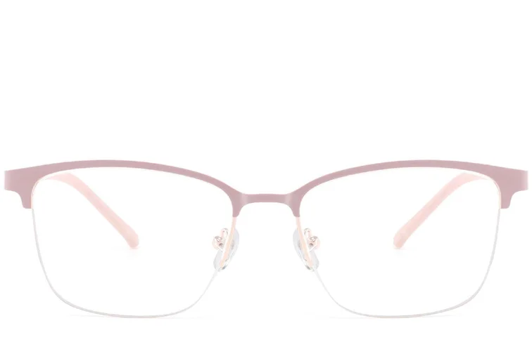 Lunettes en métal rose à demi-cercle #BS2425-0451