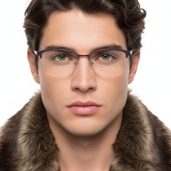 Semi-rimless Purple Metal Glasses #BS2425-0453