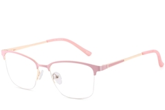 Semi-rimless Pink Metal Glasses #BS2425-0454