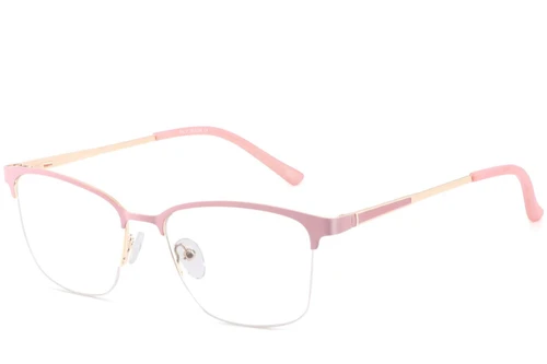 Halbrandlose rosa Metallbrille #BS2425-0454