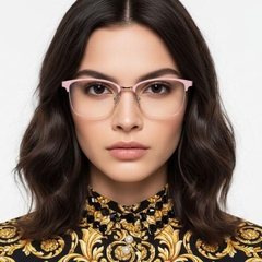 Gafas de metal rosa semi al aire #BS2425-0454