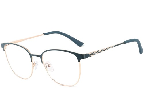 Oval Green Metal Glasses #BS2425-0455