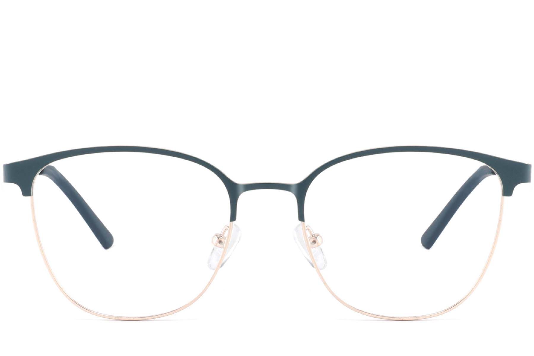 Oval Green Metal Glasses #BS2425-0455