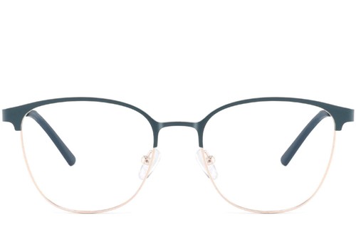 Oval Green Metal Glasses #BS2425-0455