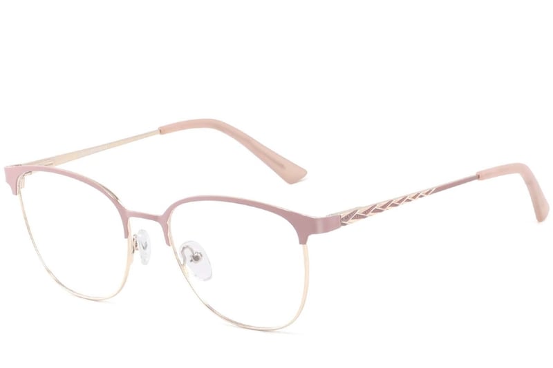 Oval Pink Metal Glasses #BS2425-0456
