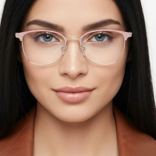 Lunettes ovales en métal rose #BS2425-0456