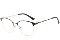 Oval Black Metal Glasses #BS2425-0457