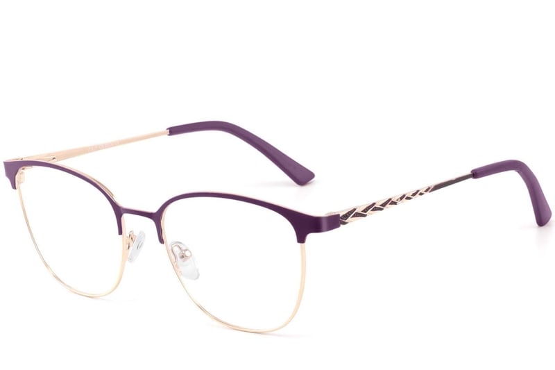 Oval Purple Metal Glasses #BS2425-0458