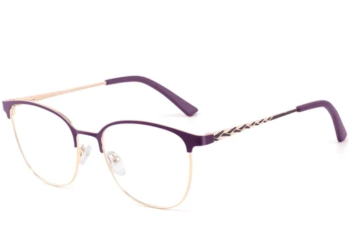 Lunettes ovales en métal violet #BS2425-0458