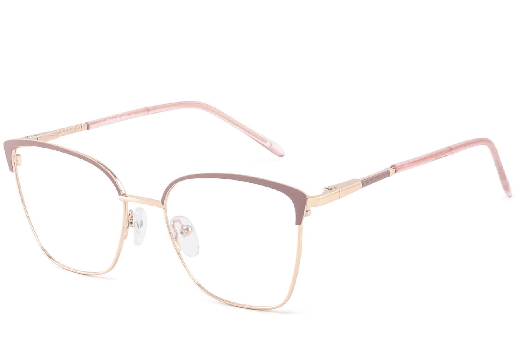 Rectangular Pink Metal Glasses #BS2425-0461