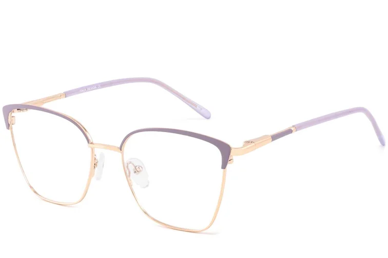 Rectangular Purple Metal Glasses #BS2425-0462