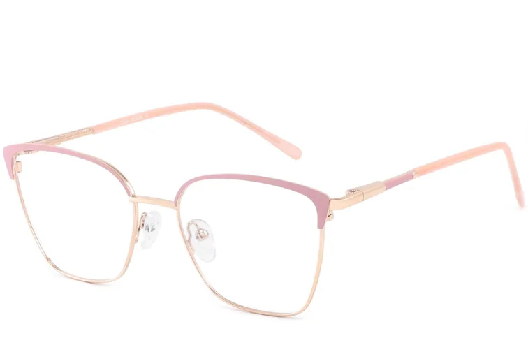 Rectangular Pink Metal Glasses #BS2425-0463