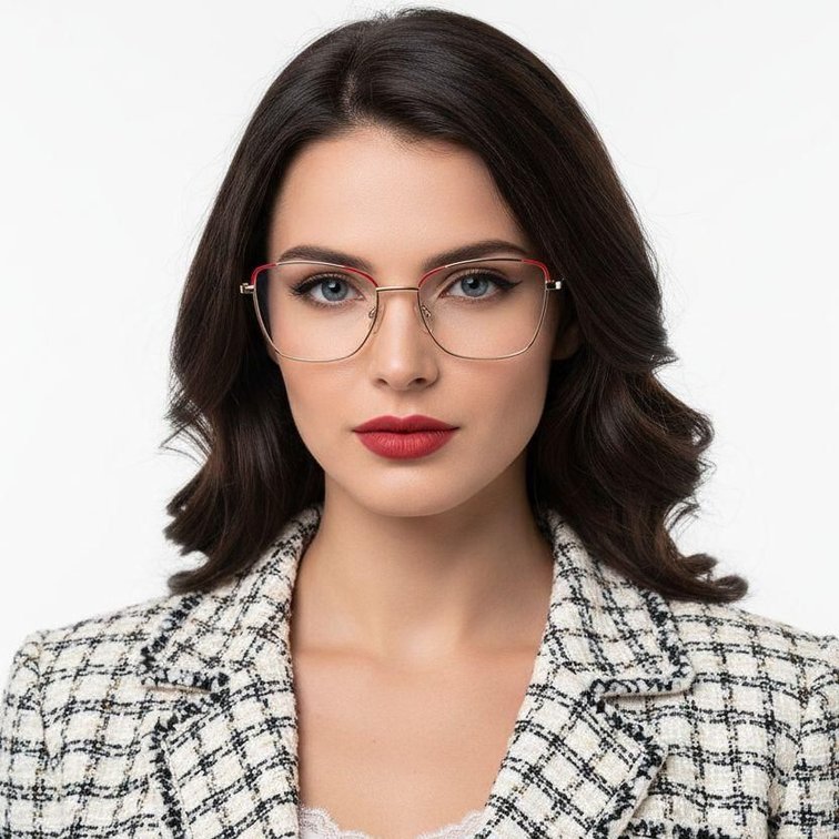 Gafas de metal rojo mariposa #BS2425-0466