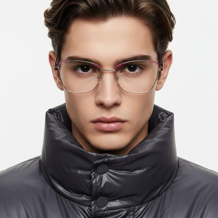 Lunettes papillon en métal rose #BS2425-0468