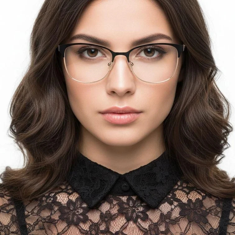 Rectangular Black Metal Glasses #BS2425-0469