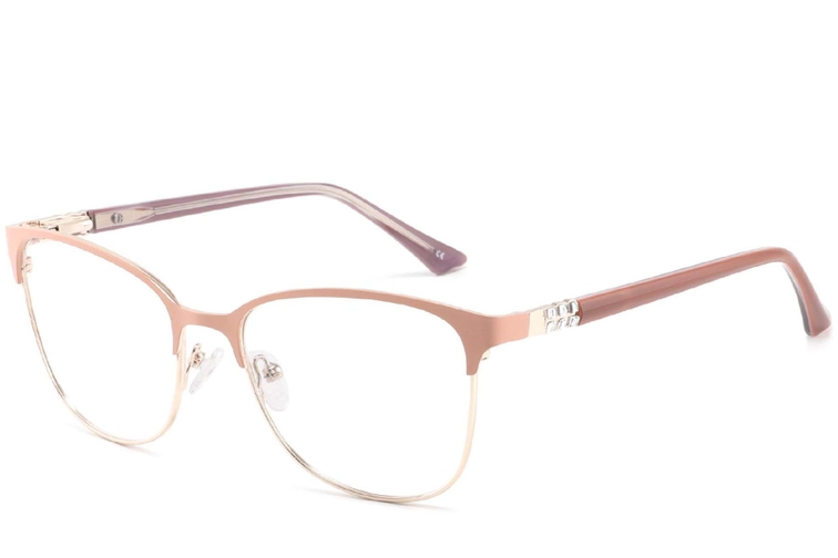 Rectangular Orange Metal Glasses #BS2425-0470