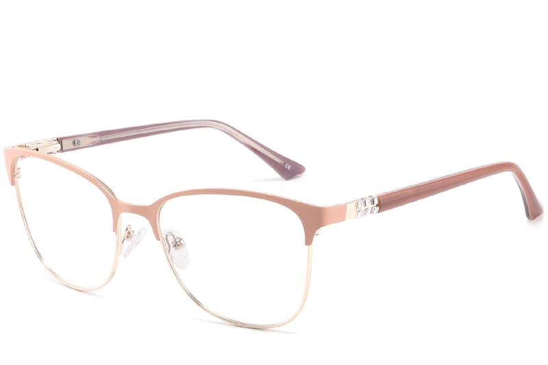 Rectangular Orange Metal Glasses #BS2425-0470