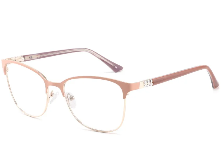 Rectangular Orange Metal Glasses #BS2425-0470