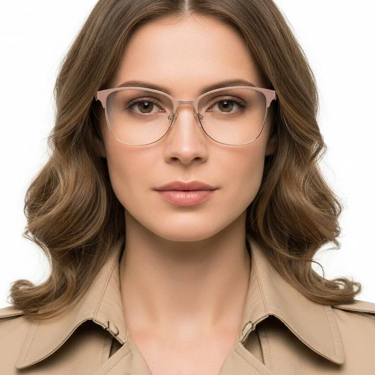 Rectangular Orange Metal Glasses #BS2425-0470