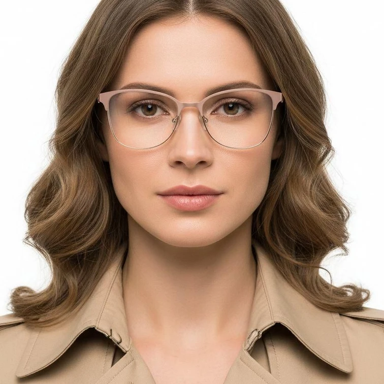 Rectangular Orange Metal Glasses #BS2425-0470