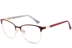 Rectangular Red Metal Glasses #BS2425-0471