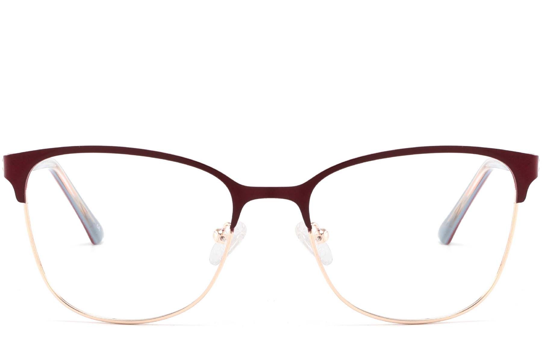 Rectangular Red Metal Glasses #BS2425-0471