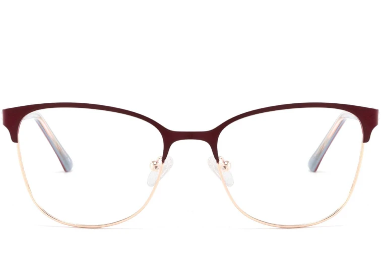Rectangular Red Metal Glasses #BS2425-0471