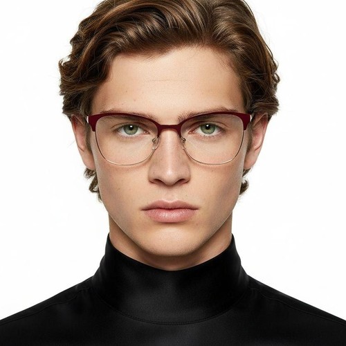 Rectangular Red Metal Glasses #BS2425-0471