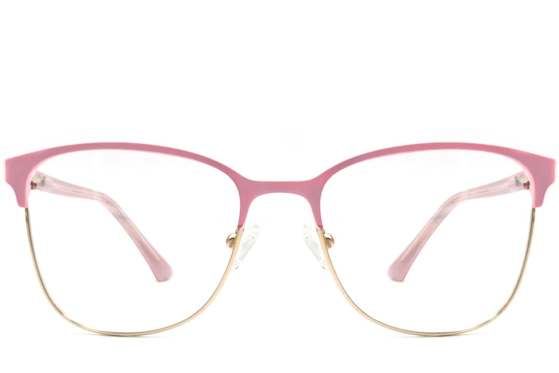 Rectangular Pink Metal Glasses #BS2425-0472