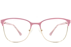 Rectangular Pink Metal Glasses #BS2425-0472