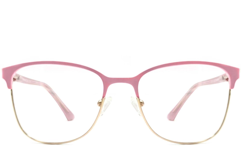 Rectangular Pink Metal Glasses #BS2425-0472