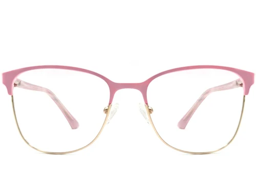 Lunettes rectangulaires en métal rose #BS2425-0472