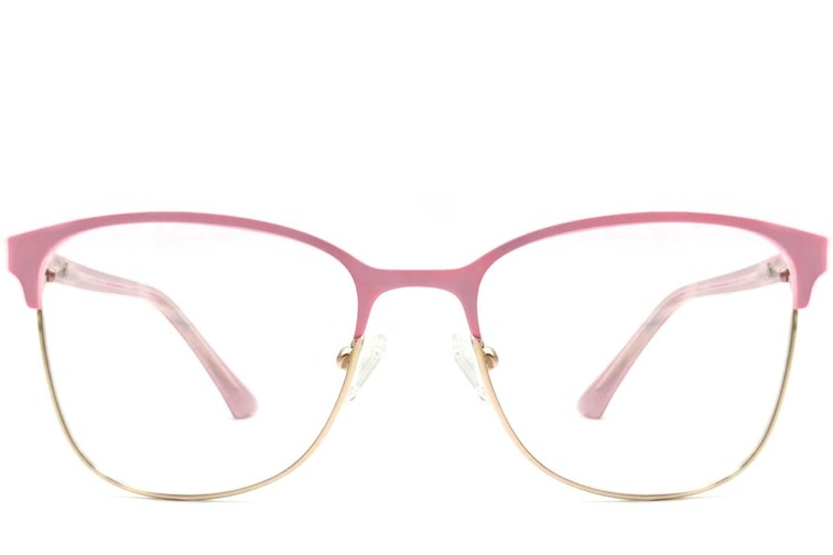 Rectangular Pink Metal Glasses #BS2425-0472