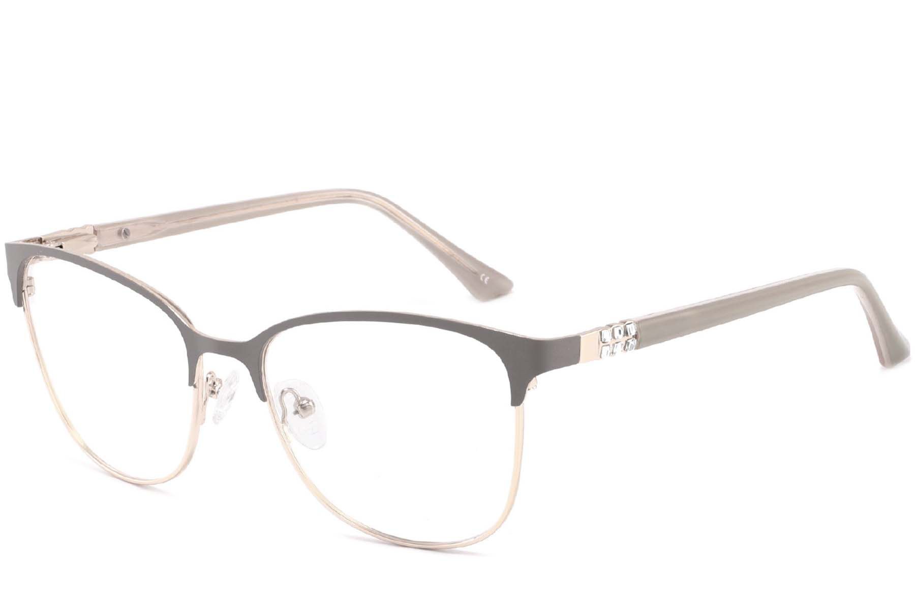 Rectangular Grey Metal Glasses #BS2425-0474