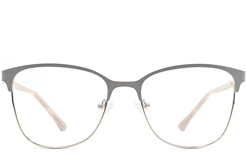 Rectangular Grey Metal Glasses #BS2425-0474